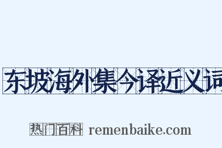 东坡海外集今译近义词是什么意思的图片